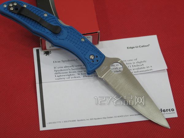 美国蜘蛛SPYDERCO C10FPBL蓝柄全刃