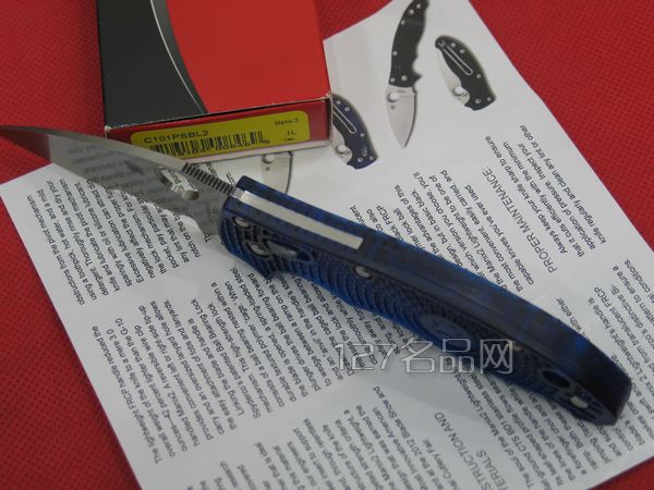 美国蜘蛛SPYDERCO C101PSBL2代半齿  127名刀网