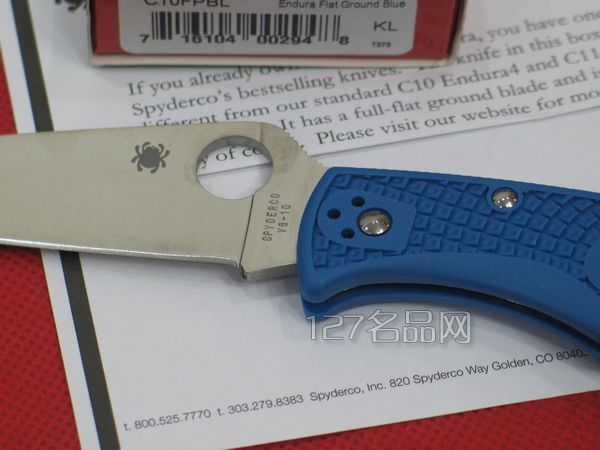 美国蜘蛛SPYDERCO C10FPBL蓝柄全刃