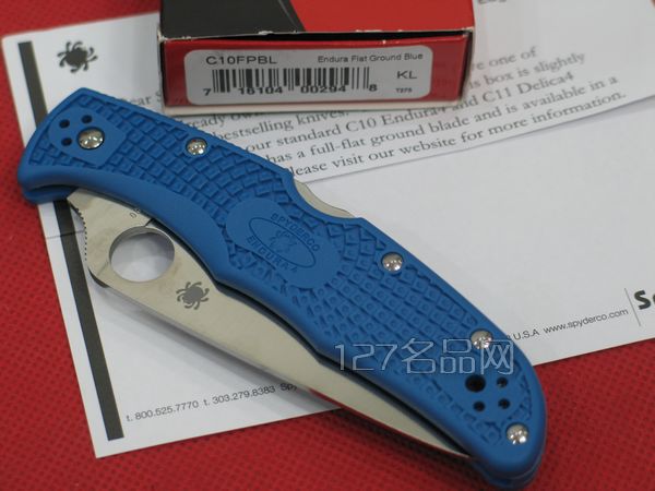 美国蜘蛛SPYDERCO C10FPBL蓝柄全刃