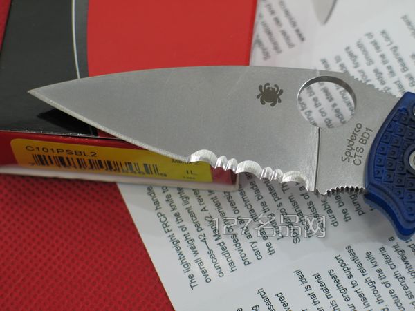 美国蜘蛛SPYDERCO C101PSBL2代半齿  127名刀网