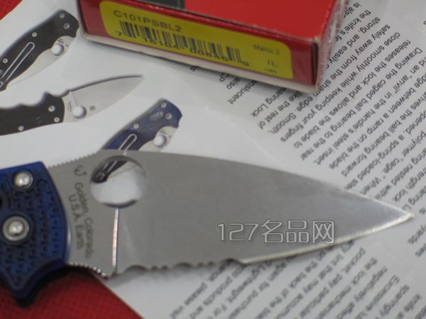 美国蜘蛛SPYDERCO C101PSBL2代半齿  127名刀网