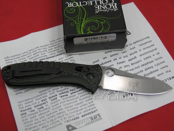 美国蝴蝶 Benchmade 15030-1集骨者墨绿色柄