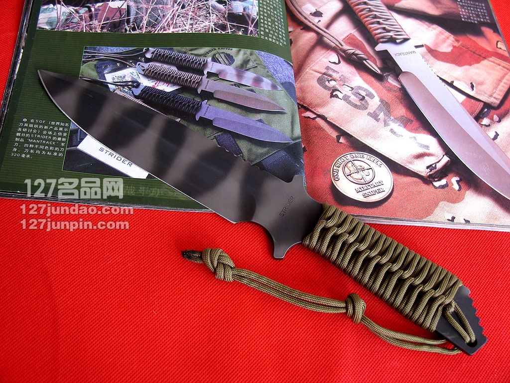 美国挺进者Strider MK1 战斗直刀 虎纹版军刀 世界名刀 127名品