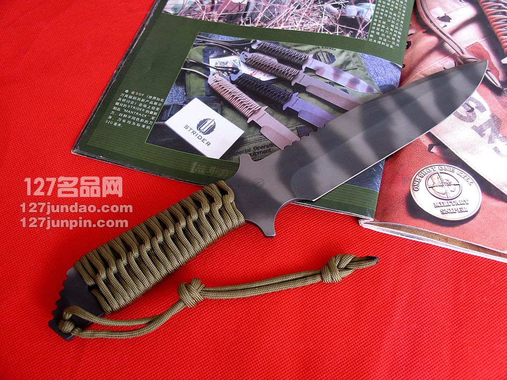 美国挺进者Strider MK1 战斗直刀 虎纹版军刀 世界名刀 127名品