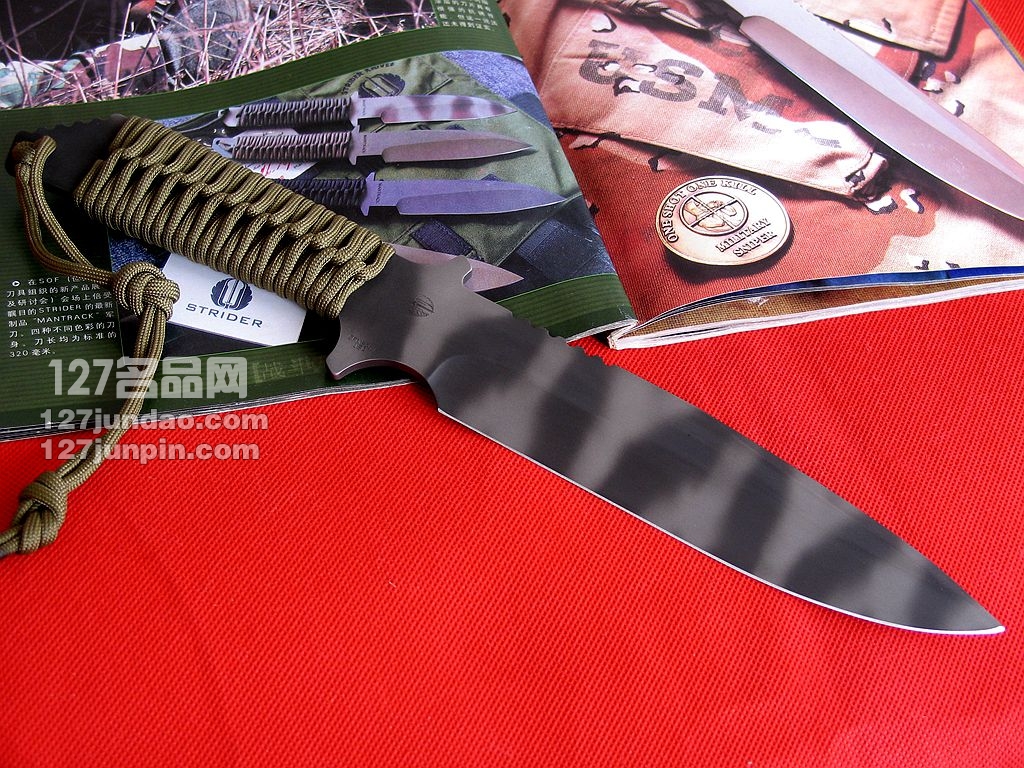 美国挺进者Strider MK1 战斗直刀 虎纹版军刀 世界名刀 127名品