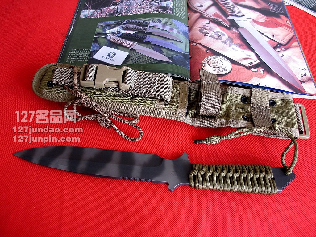 美国挺进者Strider MK1 战斗直刀 虎纹版军刀 世界名刀 127名品