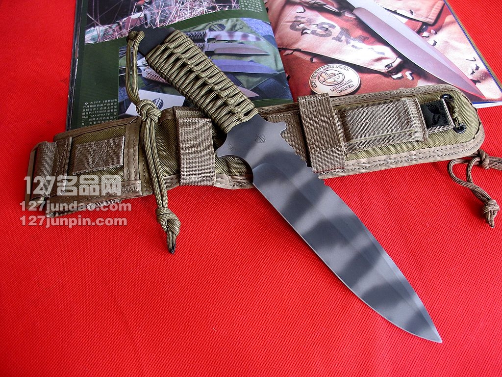美国挺进者Strider MK1 战斗直刀 虎纹版军刀 世界名刀 127名品