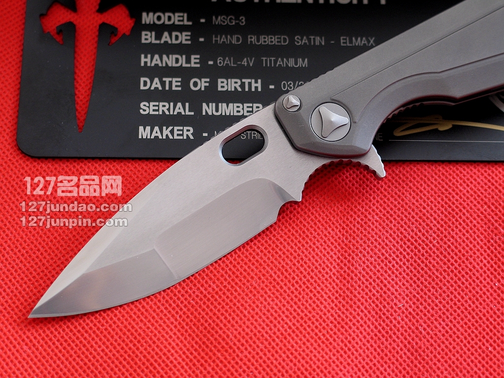 美国微技术MICROTECH MSG III手工拉丝合作版战术刀  世界名刀