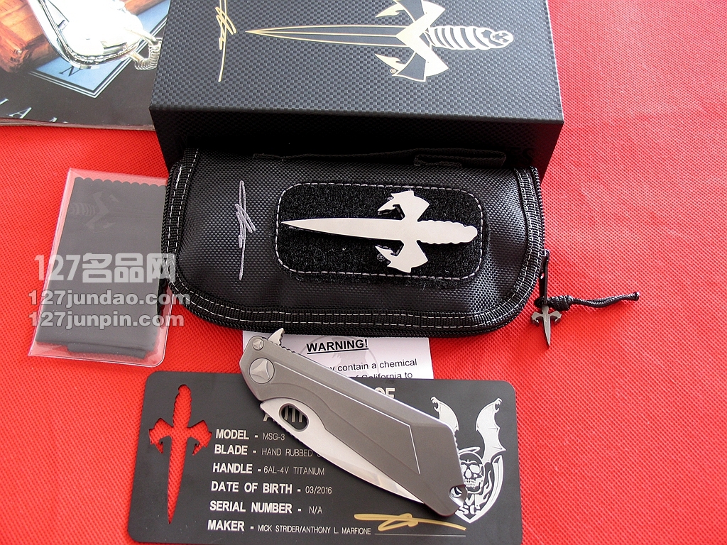 美国微技术MICROTECH MSG III手工拉丝合作版战术刀  世界名刀