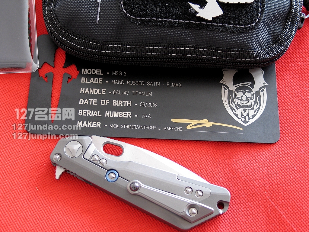 美国微技术MICROTECH MSG III手工拉丝合作版战术刀  世界名刀