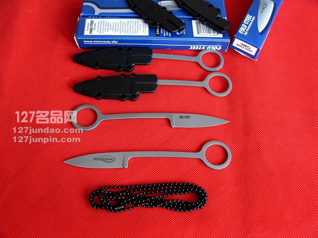 美国冷钢cold steel 20BTJ鳟鱼EDC小直刀 颈刀求生防卫链刀