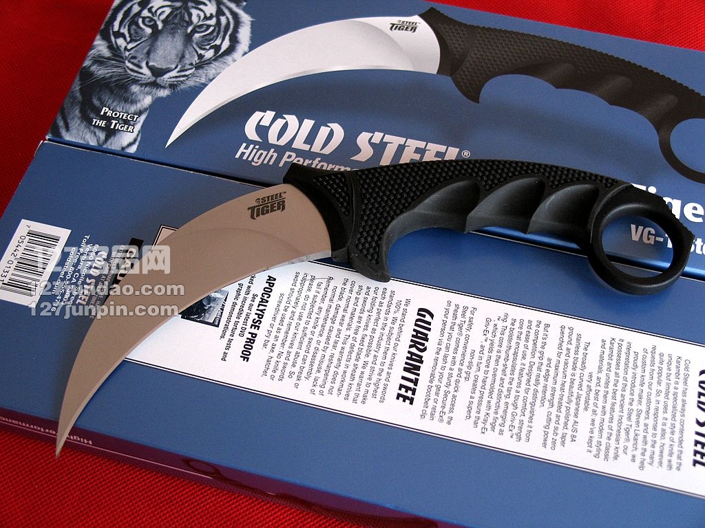 美国冷钢Cold Steel 49KSJ1钢虎防卫刀 VG-1钢虎爪格斗刀 进口名刀