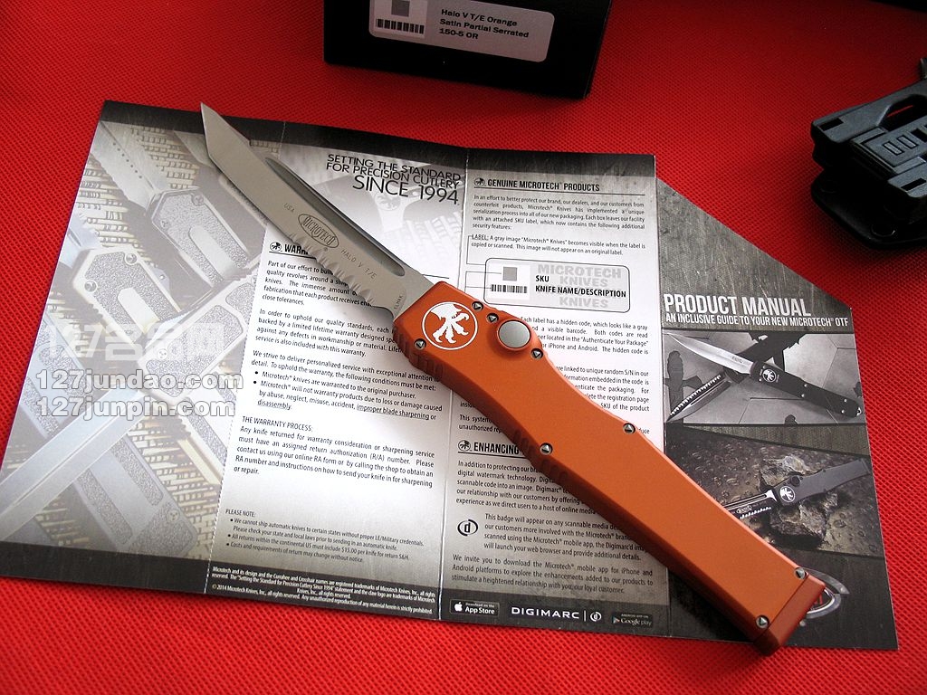 MICROTECH美国微技术 150-5OR超强弹力直跳 名刀 军刀 127名品