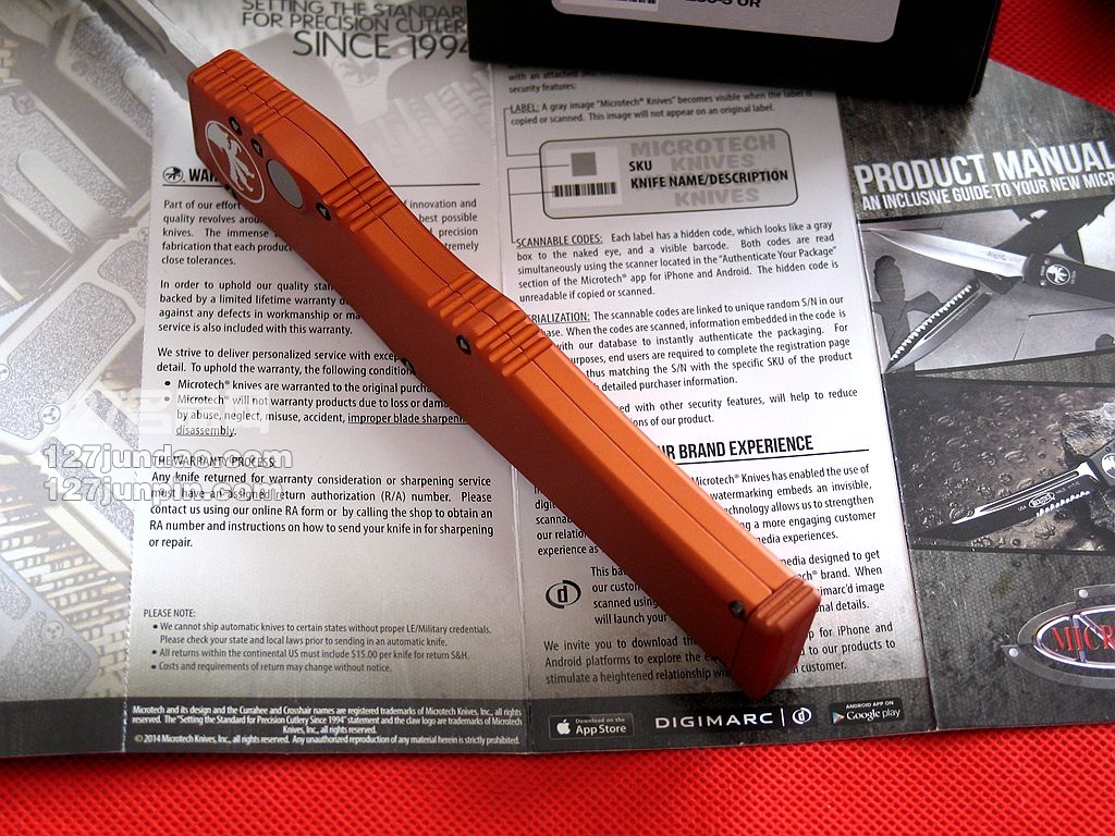 MICROTECH美国微技术 150-5OR超强弹力直跳 名刀 军刀 127名品