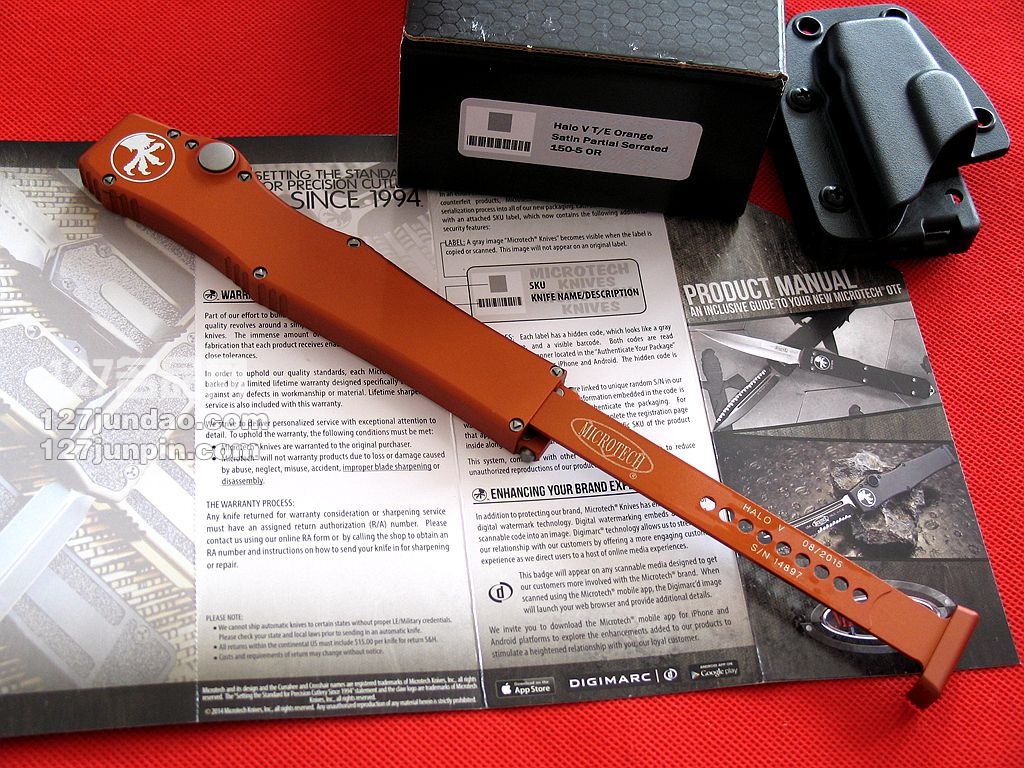 MICROTECH美国微技术 150-5OR超强弹力直跳 名刀 军刀 127名品