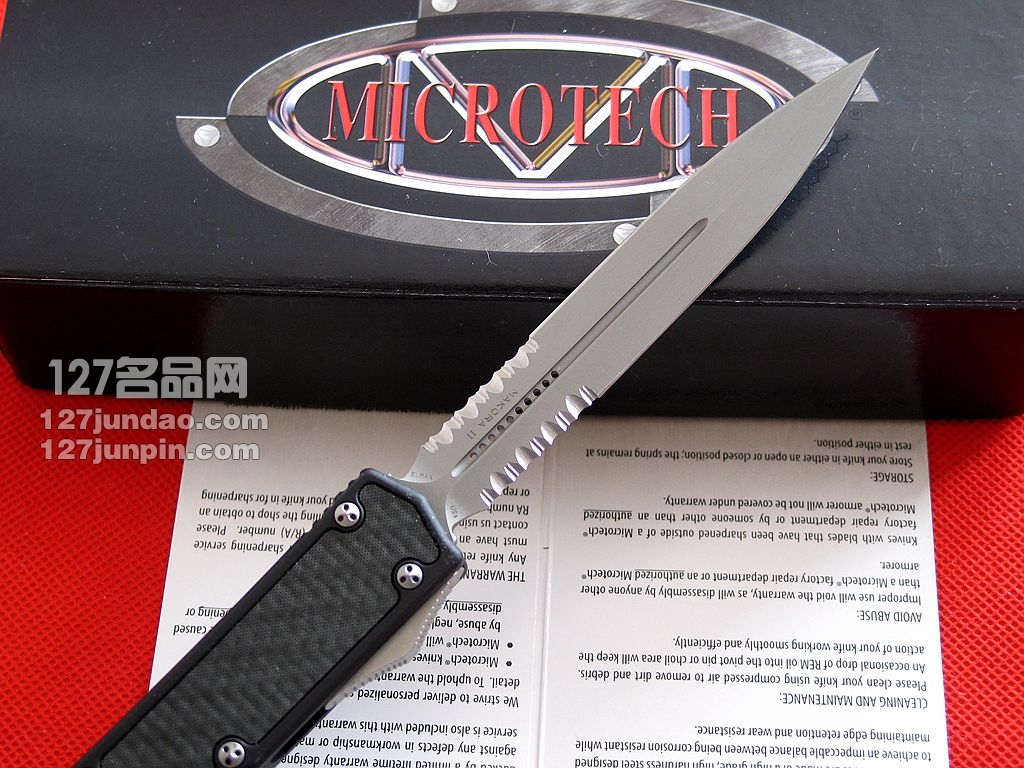 MICROTECH美国微技术 106-4RD圣蚂蚁II代 齿双锋碳纤维柄直跳