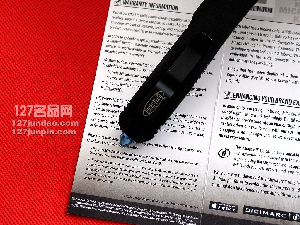 美国微技术MICROTECH SE大马士革碳纤维柄特别版直弹刀