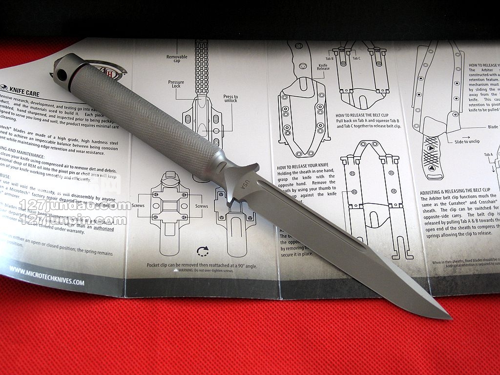 美国微技术Microtech ADO一体钢战术直刀 军刀名刀 127名品网
