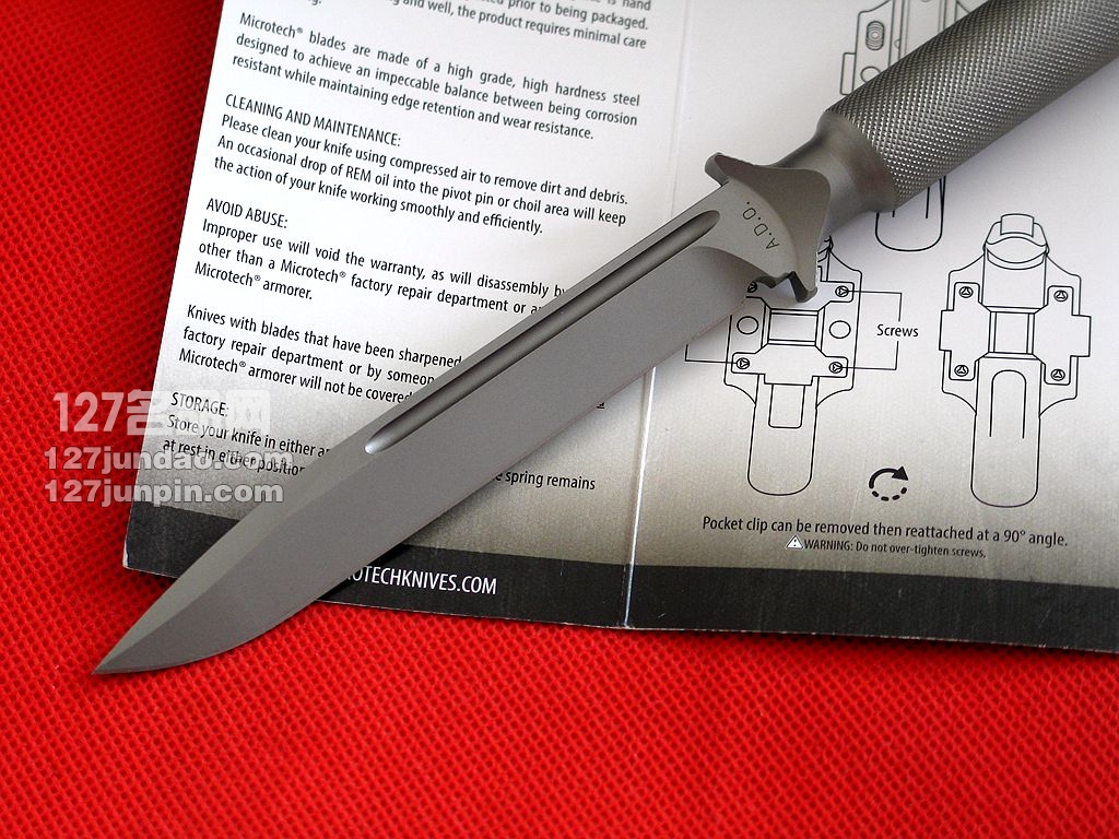 美国微技术Microtech ADO一体钢战术直刀 军刀名刀 127名品网