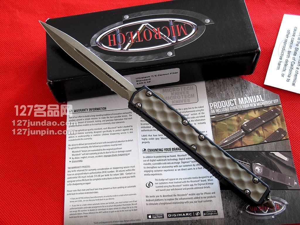 美国微技术MICROTECH 106-13圣蚂蚁青铜柄直跳刀 军刀 127名品网