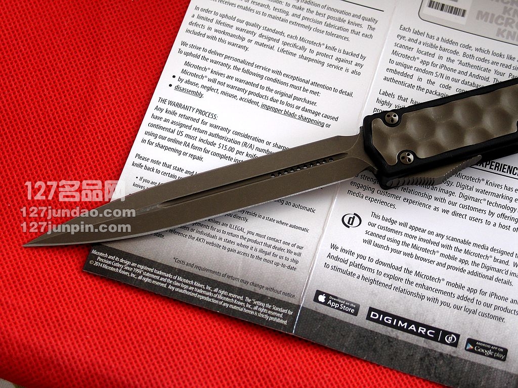 美国微技术MICROTECH 106-13圣蚂蚁青铜柄直跳刀 军刀 127名品网