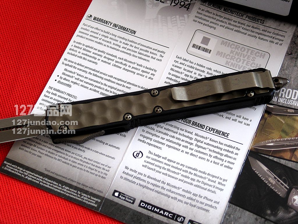 美国微技术MICROTECH 106-13圣蚂蚁青铜柄直跳刀 军刀 127名品网