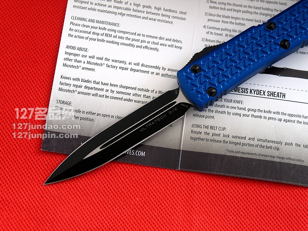 美国微技术MICROTECH  MKII双锋刃直跳刀 军刀 127名品网