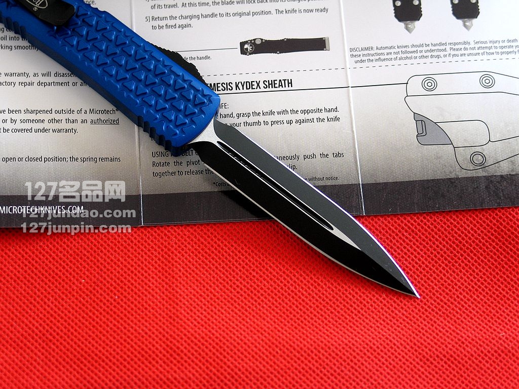 美国微技术MICROTECH  MKII双锋刃直跳刀 军刀 127名品网