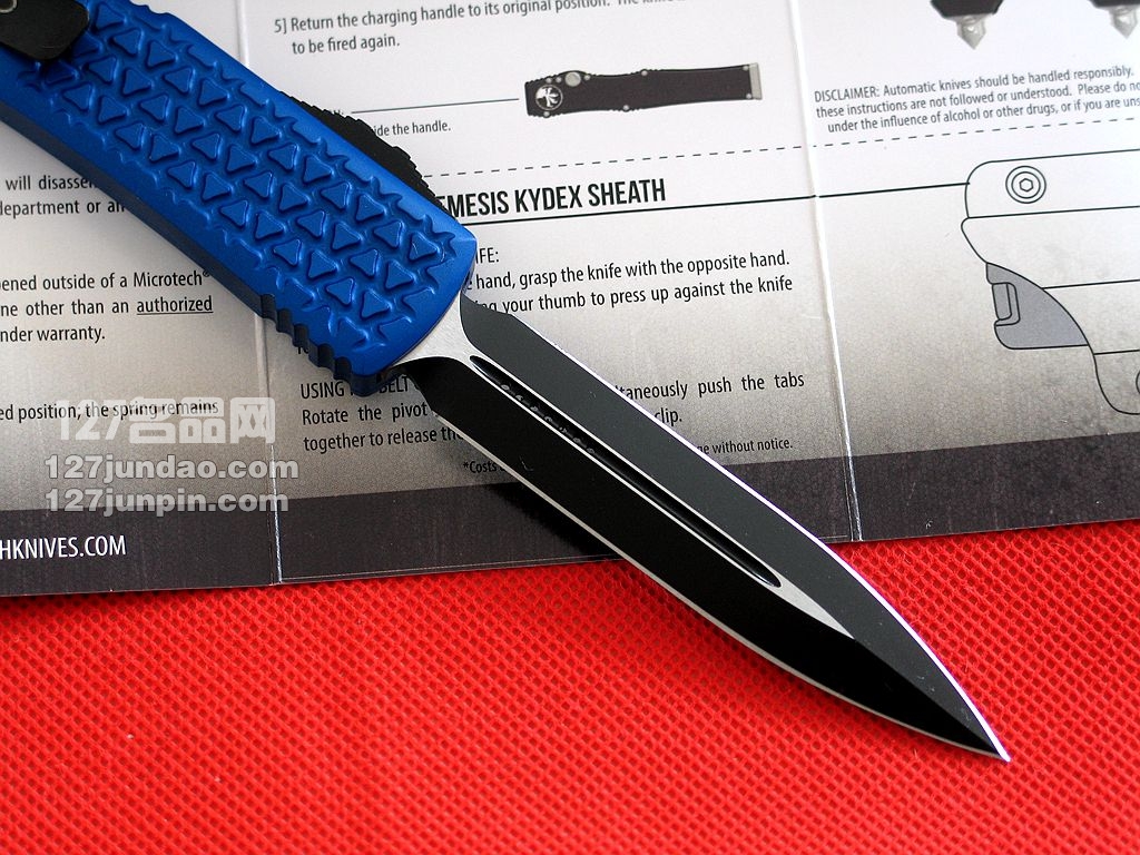 美国微技术MICROTECH  MKII双锋刃直跳刀 军刀 127名品网