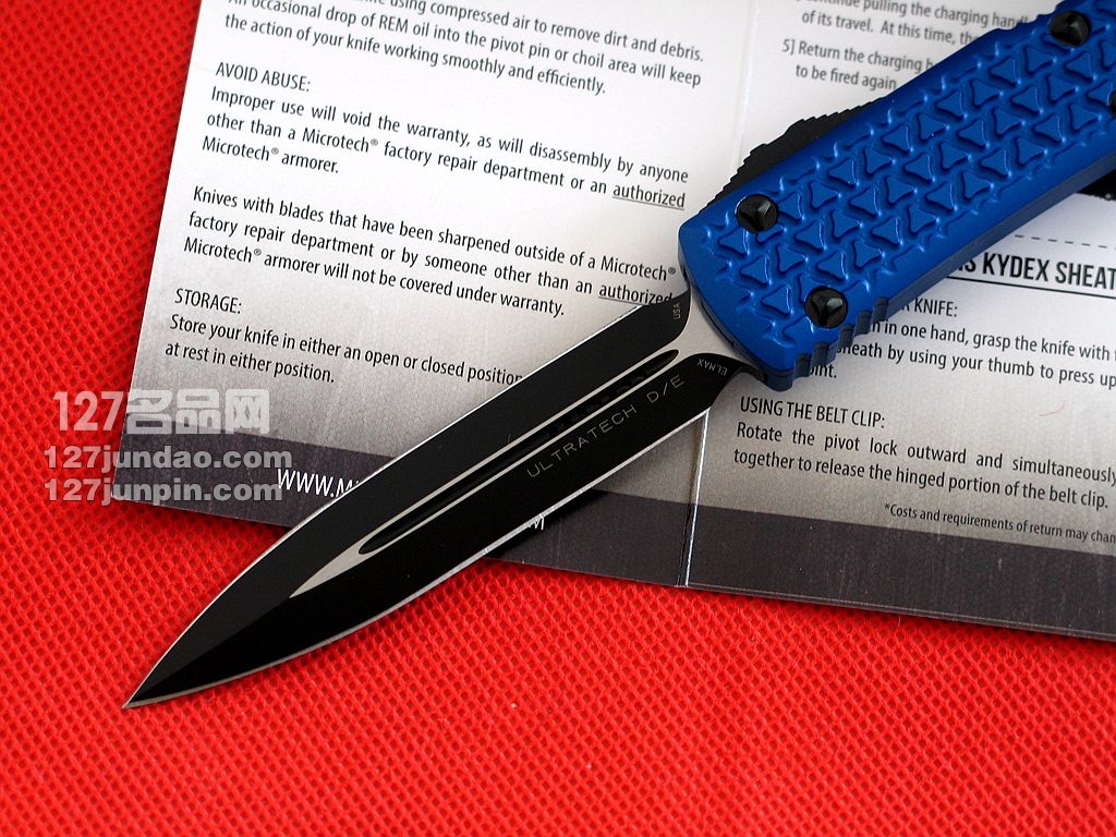 美国微技术MICROTECH  MKII双锋刃直跳刀 军刀 127名品网