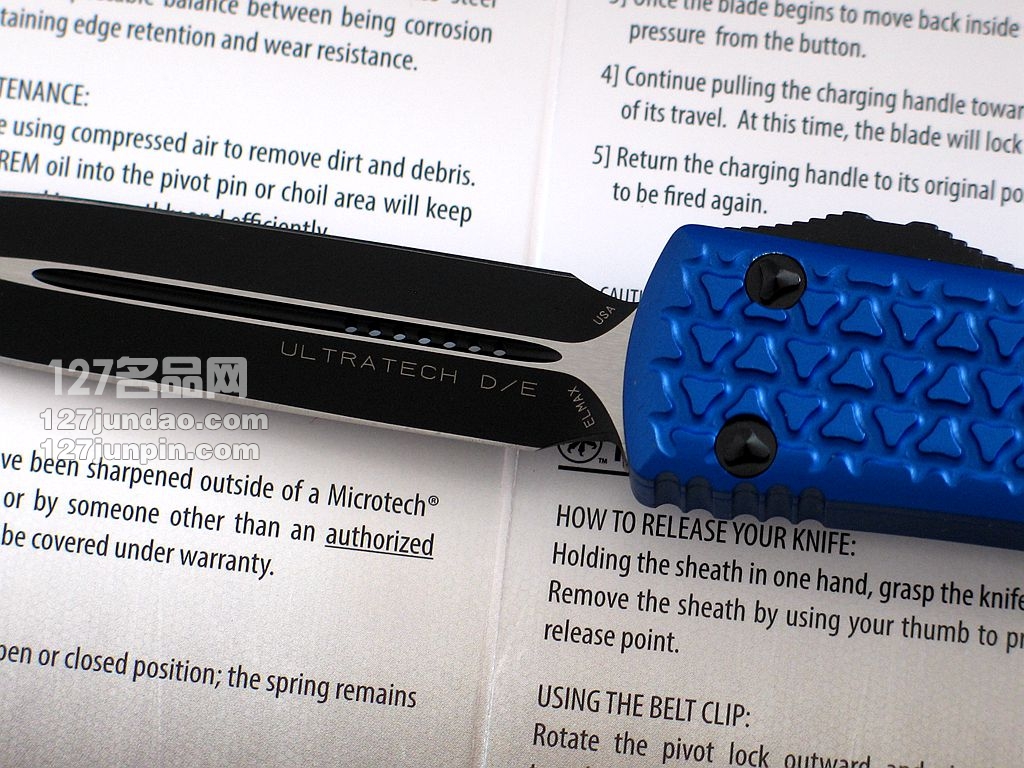 美国微技术MICROTECH  MKII双锋刃直跳刀 军刀 127名品网