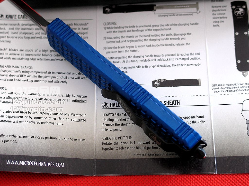 美国微技术MICROTECH  MKII双锋刃直跳刀 军刀 127名品网