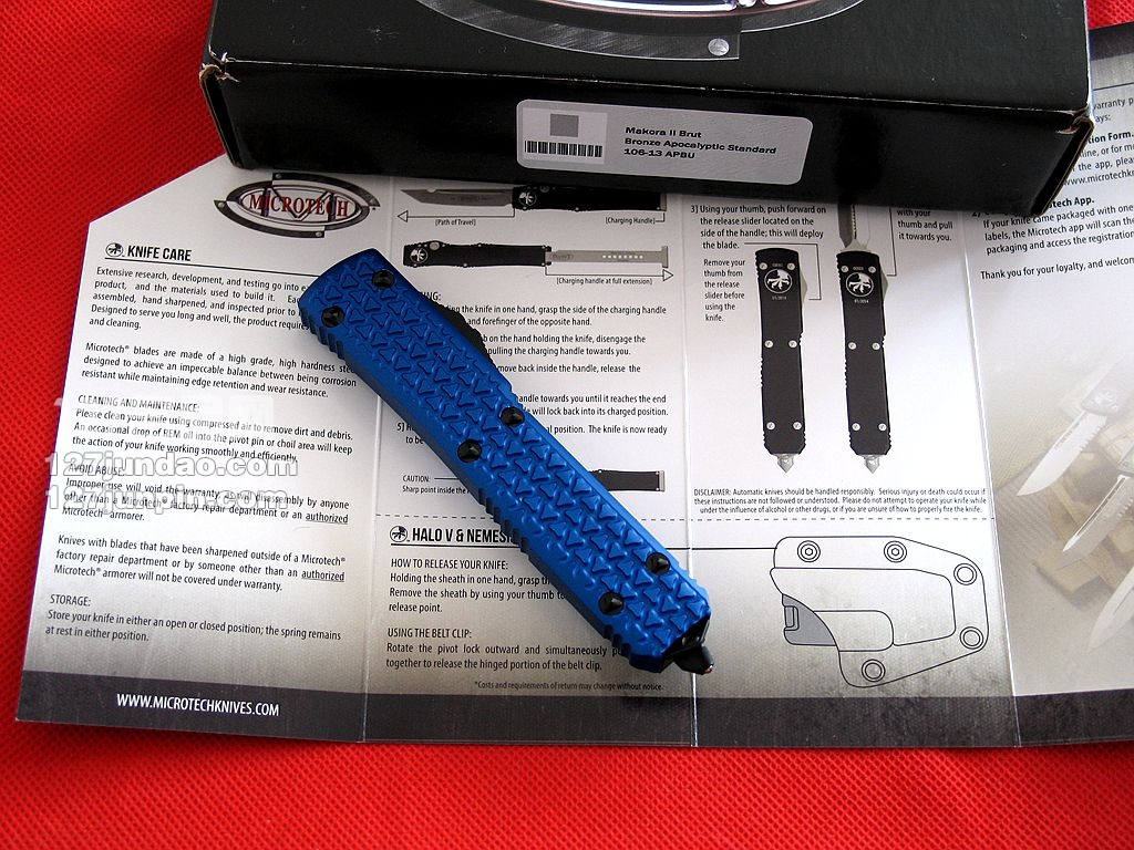 美国微技术MICROTECH  MKII双锋刃直跳刀 军刀 127名品网