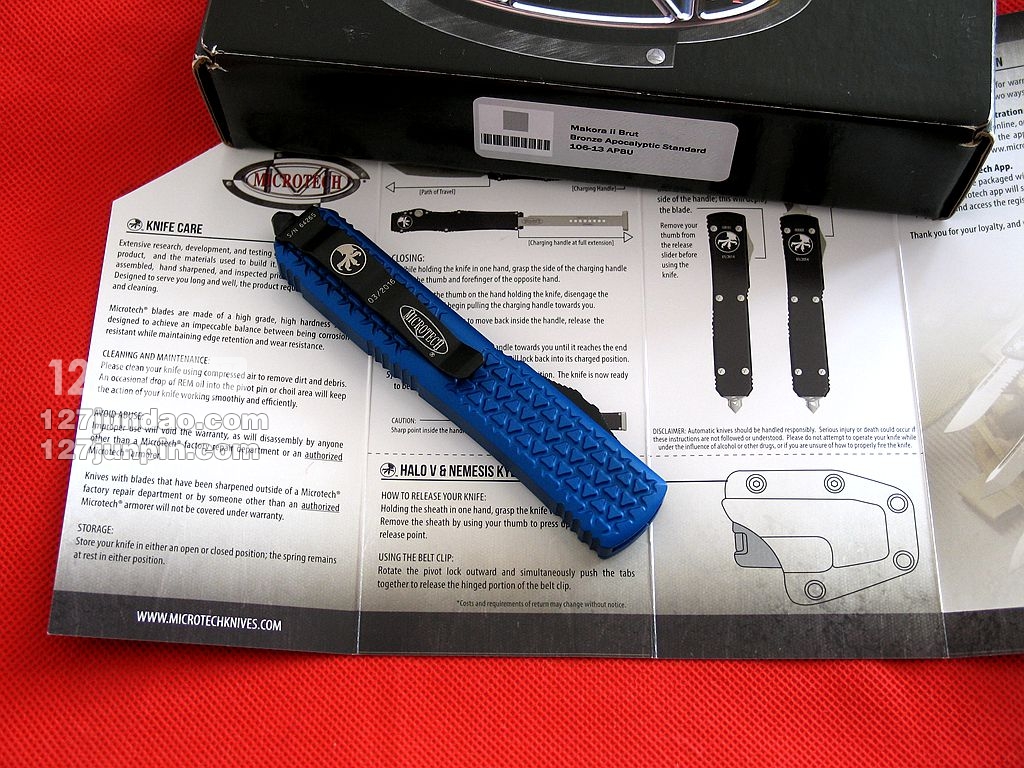 美国微技术MICROTECH  MKII双锋刃直跳刀 军刀 127名品网