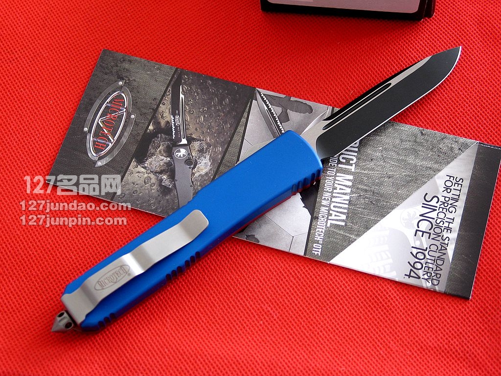 美国微技术MICROTECH 121-1FR双色单锋直跳刀 军刀 127名品网