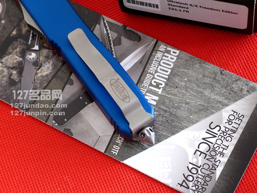 美国微技术MICROTECH 121-1FR双色单锋直跳刀 军刀 127名品网