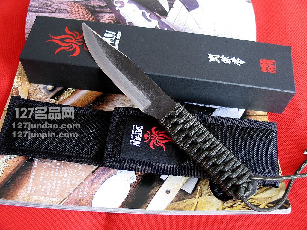 Kanetsune关兼常 KB261 15层大马士革蓝钢手工刀 日本刀 127名品