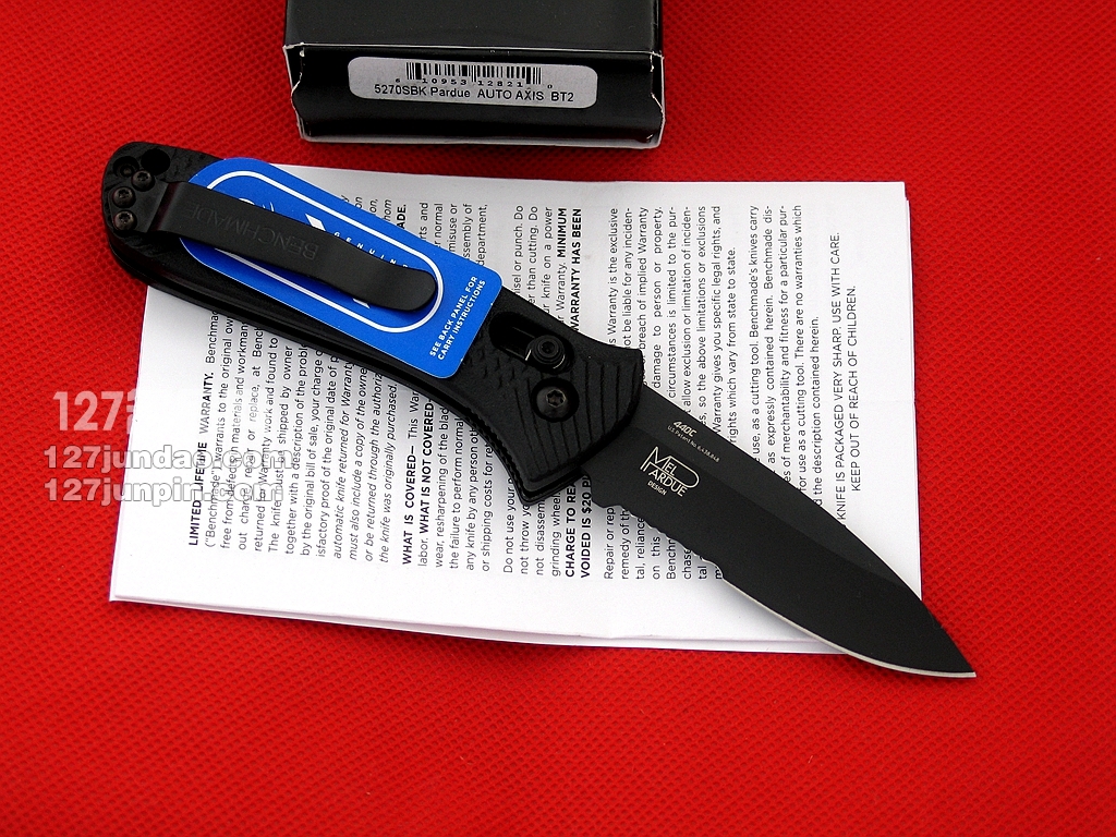 美国蝴蝶Benchmade 527SBK助力快开战术折刀 127名品网 