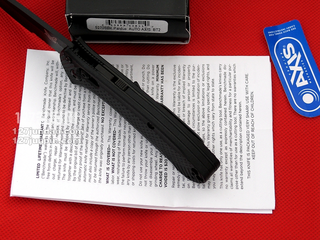 美国蝴蝶Benchmade 527SBK助力快开战术折刀 127名品网 