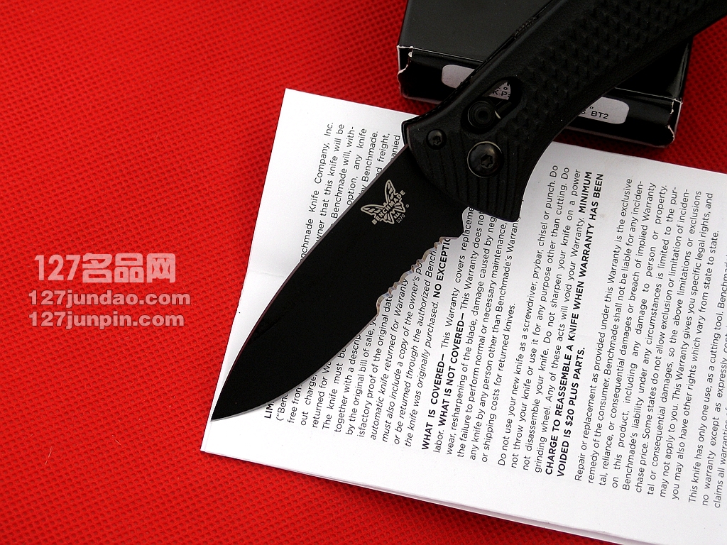 美国蝴蝶Benchmade 527SBK助力快开战术折刀 127名品网 