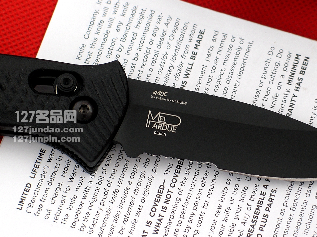 美国蝴蝶Benchmade 527SBK助力快开战术折刀 127名品网 