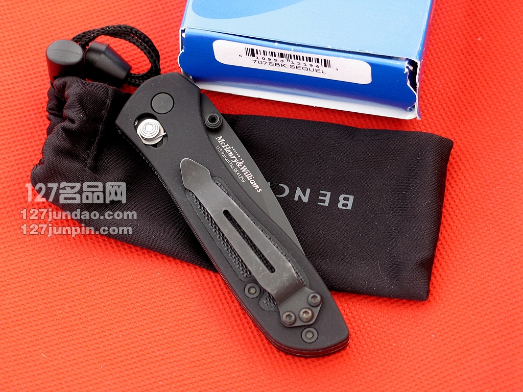 美国蝴蝶Benchmade 707SBK半齿折刀 127名品网 