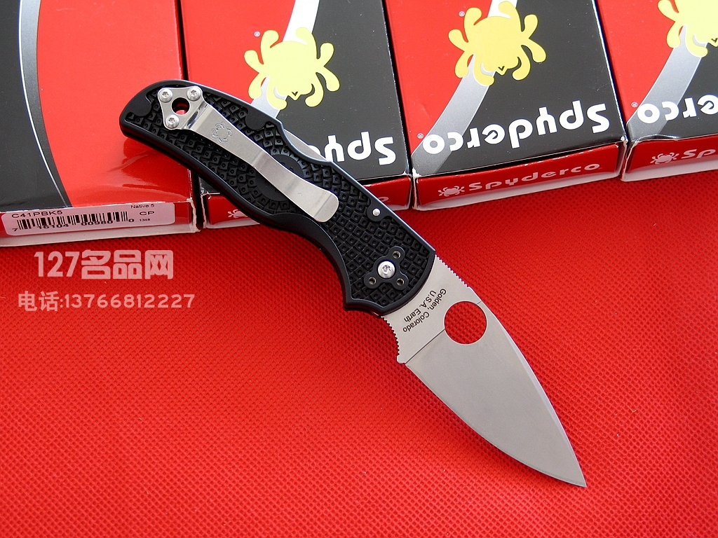 SPYDERCO 美国蜘蛛C41PBK5战术折刀 本土五代经典战术军刀127名品