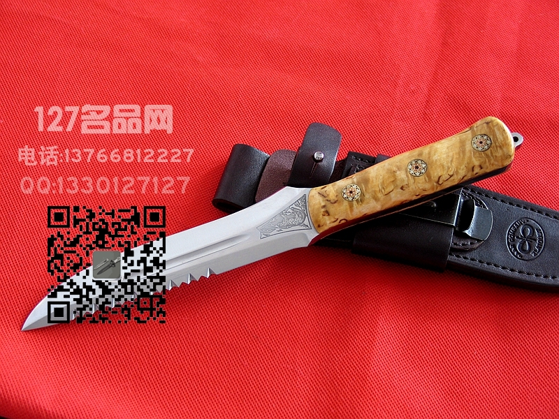 俄罗斯 A&R雪豹 终极生存刀背齿米卡塔柄 手工名刀127名品网