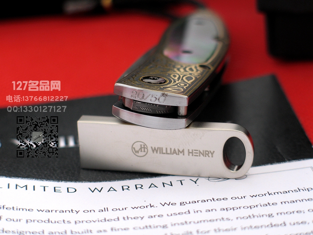 美国威廉亨利WilliamHenry B05 黄金雕刻大马士革限量版127高端名