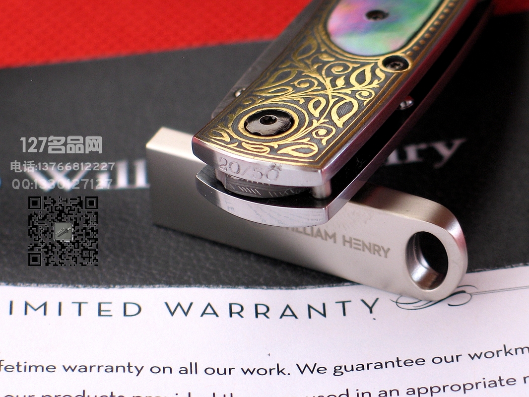 美国威廉亨利WilliamHenry B05 黄金雕刻大马士革限量版127高端名