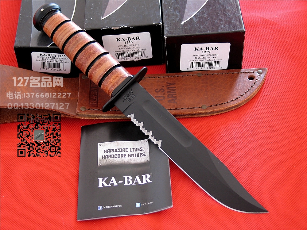 KA-BAR卡巴1219美国陆军专用刃127名品网 