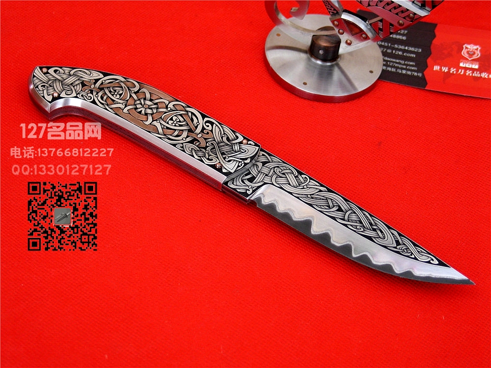 瑞典手工雕刻大师安德森 海盗船大马士革唯一版 127名品