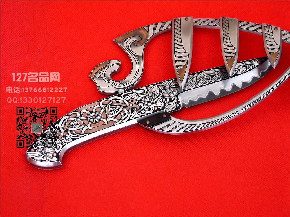 瑞典手工雕刻大师安德森 海盗船大马士革唯一版 127名品